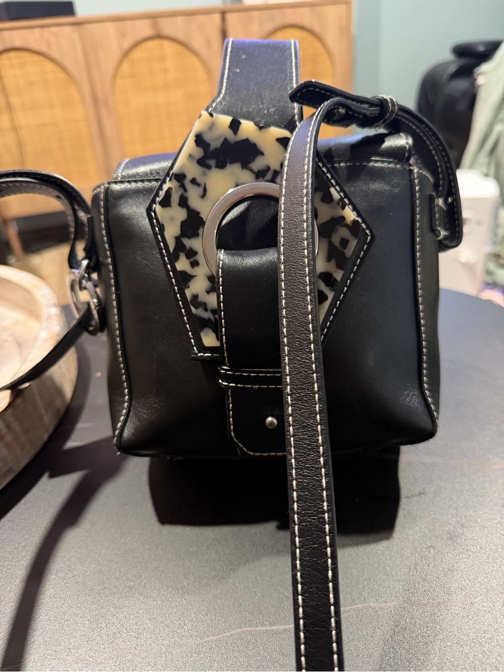 Leather Ganni shoulder bags  made in Italy